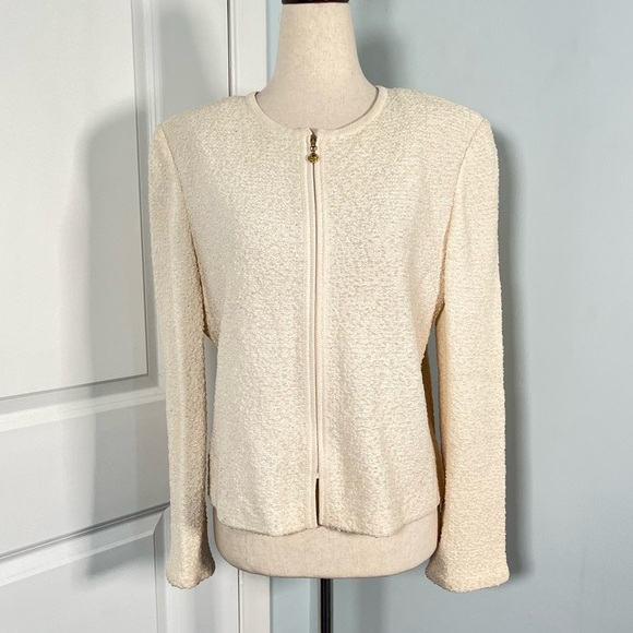 St.John Collection by Marie Gray boucle ivory ladies jacket size 10 - Picture 7 of 13